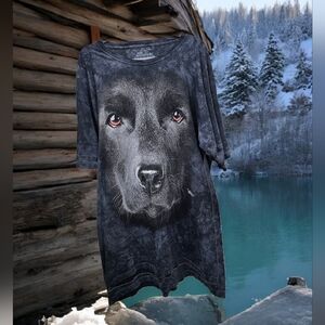 The Mountain Full Face Black Lab Tie Dye Tee Made In 2011 Charcoal Canine